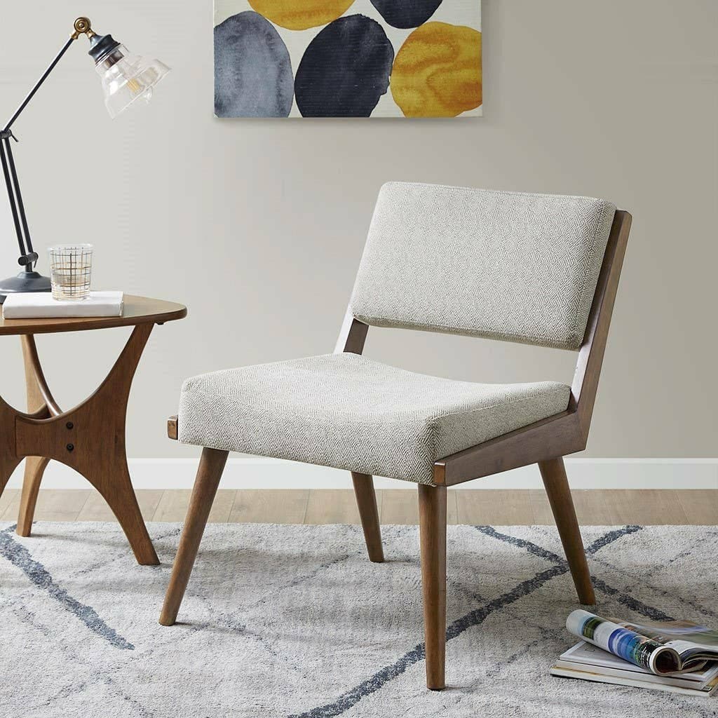 Mid-Century Armless Accent Chair, Grey - HER Home Design Boutique